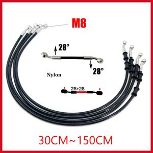 길이 30cm-150cm 유압 브레이크 호스 범용 브레이크 호스 라인 스틸 브레이크 케이블 밴조 헤드 양면 28 °   오토바이용