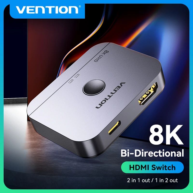 Vention HDMI 스위처, 8K 양방향 2.1 HDMI 스위치, 1x2, 2x1 어댑터, 2 인 1 출력 컨버터, PS4/5 샤오미 TV 박스용 HDMI 스플리터