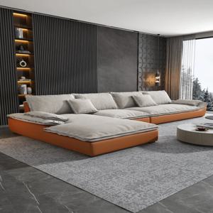 이탈리아 미니멀리스트 기술 천 서리로 덥은 천 코너 공주 세일링 소파 대형 좌석 깊은 대담한 낙엽송 프레임