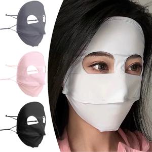 여름 풀 커버 페이스 마스크 선 스크린 마스크 아이스 실크 나일론 썬 프로텍션 소프트 통기성 야외 스포츠 안티 uv 페이스 커버 스카프
