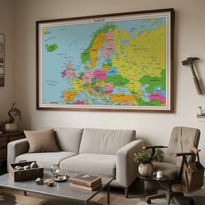 영어 부직포 비닐 패브릭 그림 사무 용품 침실 홈 벽 장식 225*150cm에 대 한 대형 유럽지도 포스터