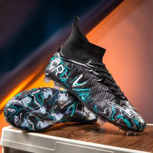 축구 클리트 남성용 축구 클리트 전문 축구 신발 높은 탑 큰 소년을위한 미끄럼 방지 스파이크 와이드 트레이닝 스니커즈