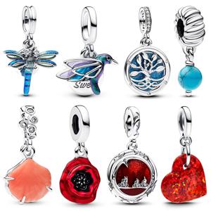 참 925 Originales 펜던트 참 구슬 맞는 원래 팔찌 팔찌 목걸이 여성 럭셔리 DIY 쥬얼리 파티 축제 선물 핫