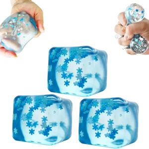 Squishy Ice Cube Fidget Toys, 성인을 위한 스트레스 릴리프 볼 어린이 불안, 자폐증 ADHD를 위한 감각 장난감, 부활절 크리스마스 선물
