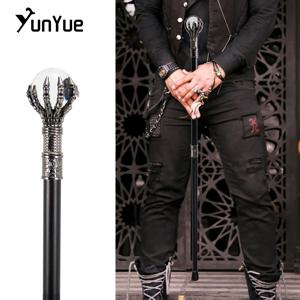 흰색 유리 공 Steampunk 워킹 지팡이 신사 빈티지 수제 장식 파티 워킹 스틱 코스프레 영화 소품 목발