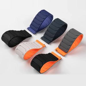 삼성 갤럭시 시계 7/6/5 액티브 2 amazfit 팔찌 화웨이 시계 GT 2e 3 밴드 용 20mm 22mm 18mm 실리콘 마그네틱 루프 스트랩