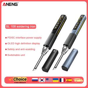 ANENG SL108 96W 스마트 납땜 인두, PD/QC 고속 가열, 조절 가능한 온도 200-450 ° C, 휴대용 용접 스테이션