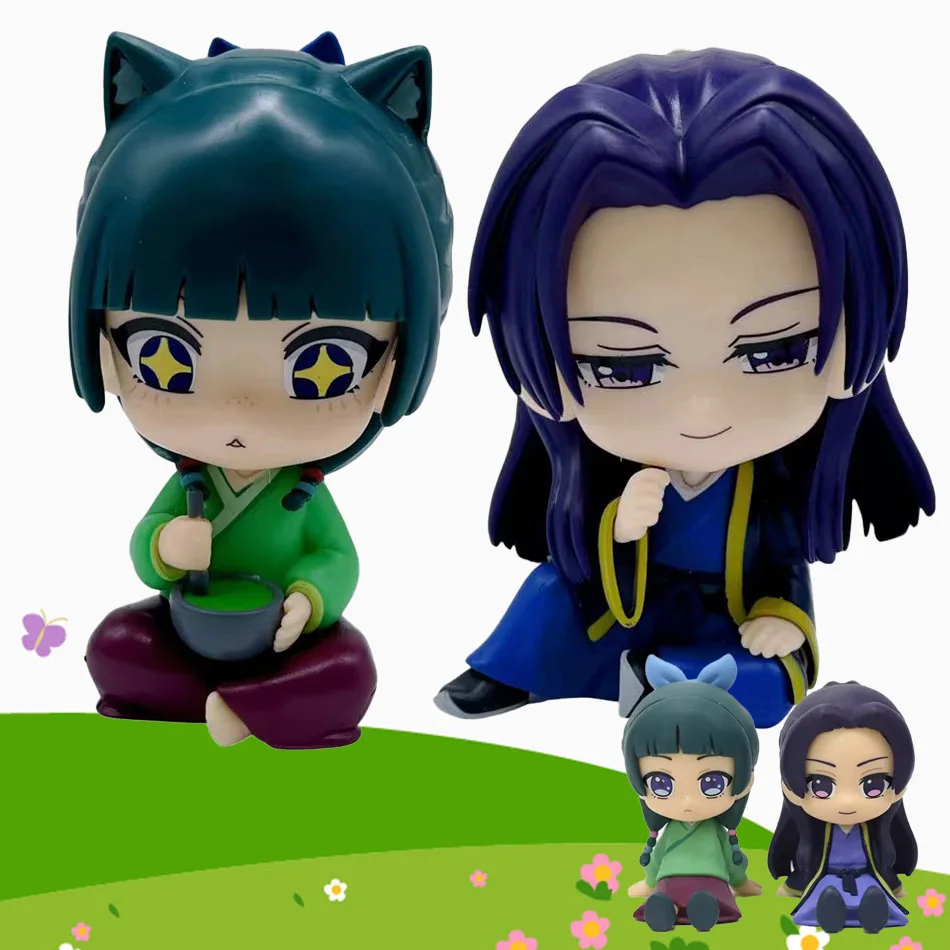 새로운 약사 일기 Maomao Jinshi 미니 피규어 애니메이션 주변 장치 Kawaii 앉아 장난감 데스크탑 자동차 장식품 모델 선물