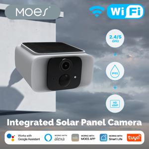 ​ ​ MOES 스마트 태양광 보안 카메라, WiFi 2.4/5GHz 듀얼 밴드, IP65 방수, APP/Alexa/Google 홈 모니터링, Tuya