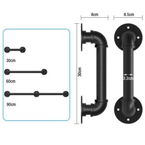 계단, 서랍 손잡이 및 수건걸이에 적합한 블랙 산업 스타일 다기능 난간, 알루미늄 튜브로 제작