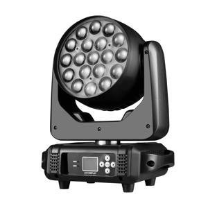 19x15W RGBW 4in1 빔 워시 줌 원형 제어 LED 무빙 헤드 라이트 전문 기계 DMX512 DJ 바 무대 조명 효과