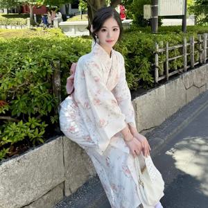 가을 신상 일본식 기모노 여신 스타일 밝은 소녀 목욕 가운 불꽃 축제 여행 촬영 의상 여성 민족 의상