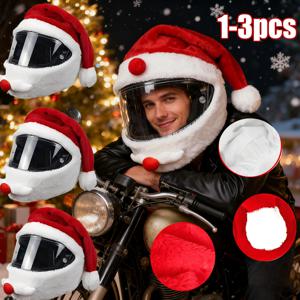 크리스마스용 산타 오토바이 헬멧 커버 장식, 사이클링 풀페이스 모자, 산타클로스 레이싱 캡, 크리스마스 선물 헬멧 커버