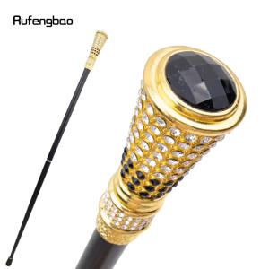 블랙 인조 다이아몬드 골든 워킹 케인 패션 장식용 지팡이 신사 장식용 스틱 코스프레용 94cm