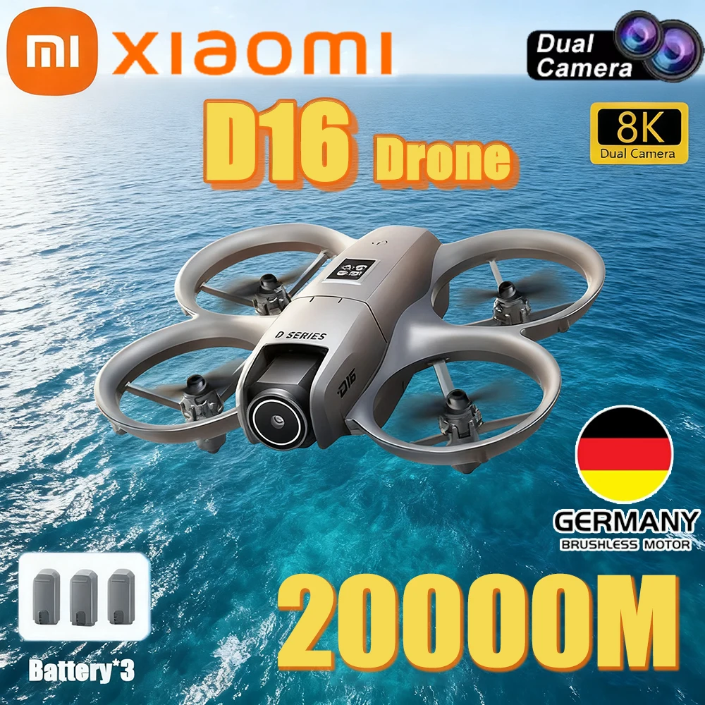 샤오미 드론 HD 듀얼 카메라 8K 전문가용 항공 촬영 3배터리 브러시리스 모터 광학 흐름 GPS 위치추적 회피 기능 D16 드론