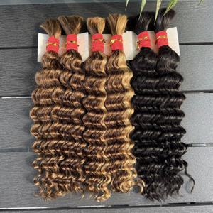 나비 딥 웨이브 보헤미안 브레이즈 인모 버건디 레드 허니 블론드 브레이딩 헤어 벌크 노 웨프트 버진 헤어 익스텐션 (땋기용)