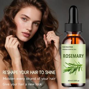 YOUNGCOME 천연 로즈마리 에센셜 오일, 손상된 모발을 복구하고 품질을 향상시킵니다. 모발과 몸에 적합한 모발 관리 오일을 보습합니다.