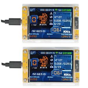 독창적이고 스마트한 디스플레이 2PCS 1060KH/S Nerd Miner 업그레이드된 하시레이트 2.8인치 비트코인 ​​암호화폐 솔로 로터리 마이너 마이너 Nerdminer Nmmin