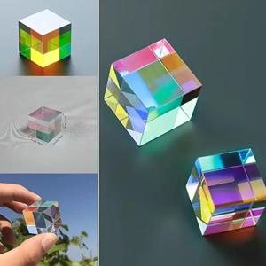 광학 유리 X 큐브 2 색 큐브: RGB 조합 빔 스플리터 프리즘, 교육 선물, 교실 물리학