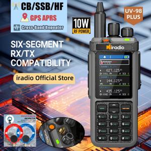 아이라디오 UV-98 GPS APRS 트라이 스탠바이 트라이 디스플레이 AM/CB/SSB HF 햄 라디오 1024채널 AM LW MW SW UHF VHF 수신 송신 듀얼 안테나