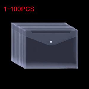 20팩 A5 투명 플라스틱 봉투, 방수 두꺼운 파일 가방 스냅 버튼 클로저, 사무실 청구서용 PP 문서 파우치