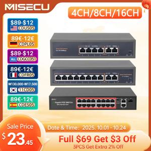 이더넷 IP 카메라, 무선 AP, CCTV 카메라 시스템, 48V 네트워크 POE 스위치, 4/8/16CH, 10/100Mbps 포트, IEEE 802.3 af/at