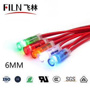 FILN 플라스틱 뜨거운 판매 6mm 12v 110v 24v 220v 신호 램프 와이어와 고품질 표시 등