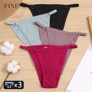 FINETOO 3 개/대 코튼 팬티 팬티 여성 섹시 로우 허리 속옷 M-2XL 숙녀 코튼 팬츠 Soft Feamle Lingerie 2024