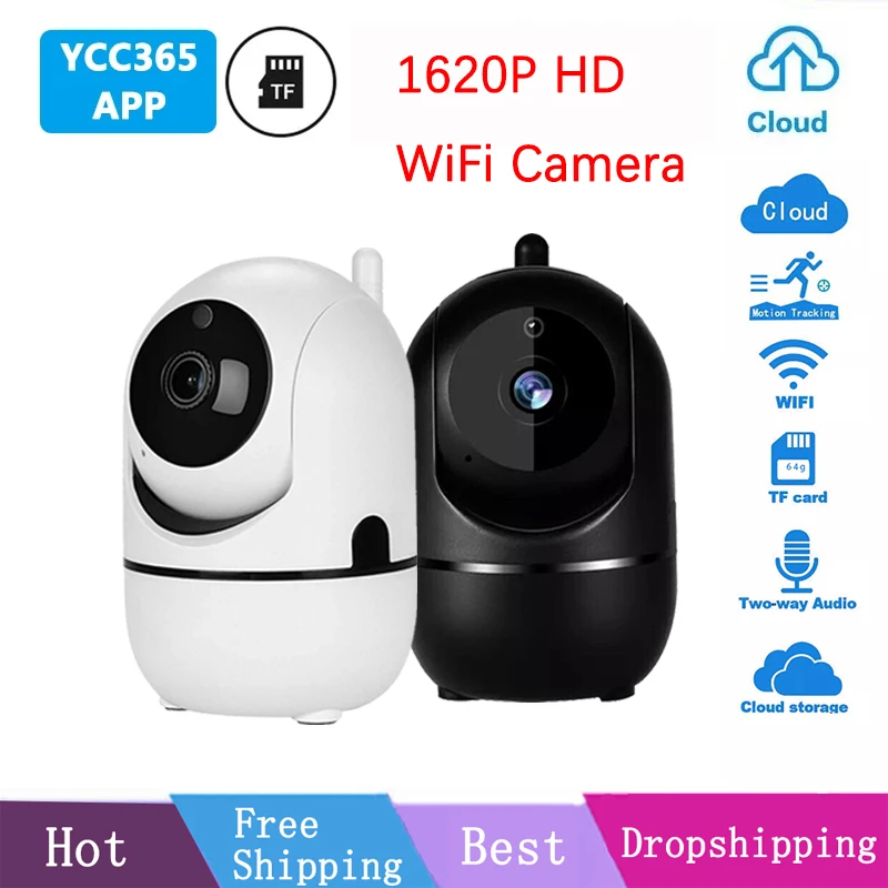 IP 카메라 YCC365 Plus 스마트 홈 1620P HD 보안 카메라 자동 추적 네트워크 무선 감시 야간 투시경 WiFi 카메라