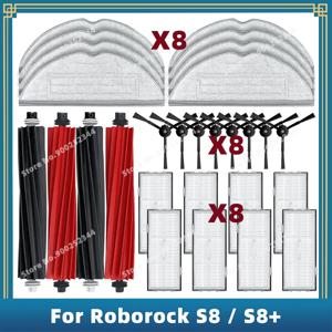 Roborock S8 / S8 Plus 교체 용 예비 부품 롤러 메인 사이드 브러시 Hepa 필터 걸레 천 먼지 봉투 액세서리와 호환 가능