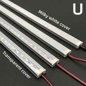 1-10 PCS LED 엄밀한 스트립 DC12V 50CM 20 인치 SMD5730 36LED U/V 모양의 평면 LED 알루미늄 채널 엄밀한 스트립 실내 조명