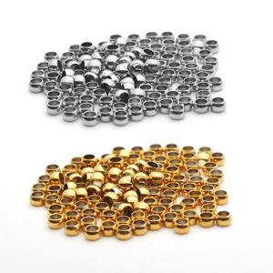 100-200Pcs 1.5 2 2.5 3mm 스테인레스 스틸 볼 스토퍼 크림프 엔드 비즈 DIY 쥬얼리에 대한 스페이서 비즈 위치 팔찌 만들기