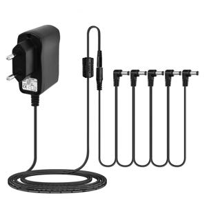 Rowin 전원 어댑터 5 웨이 일렉트릭 기타 이펙트 페달 전원 플러그 액세서리 케이블 데이지 체인 와이어 프로 9V DC 500mA 플러그 포드