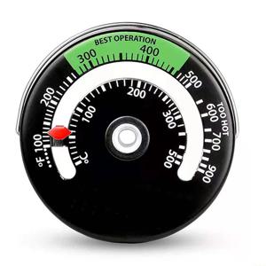 로그 목재 버너 벽난로 팬 스토브 화상 표시기 온도 게이지 미터 도구에 대한 자기 목재 스토브 히터 온도계