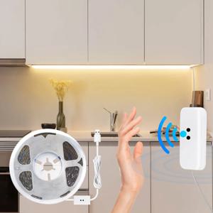 1M/2M/3M/5M/10M DC 5V USB LED 라이트 스트립 핸드 스윕 흔들기 ON OFF 센서 다이오드 테이프 백라이트 TV 주방 캐비닛 램프 아래