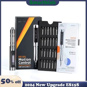 MINIWARE ES15S 지능형 모션 제어 전기 스크루 드라이버, USB 충전식 무선 스크루 드라이버, 4mm 비트 세트, LED 조명, 24 개