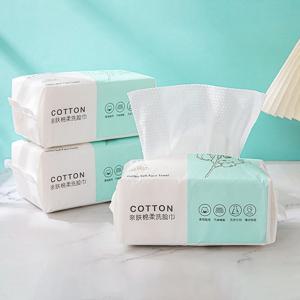 100PCS 천연 일회용 페이스 타올 여행 페이셜 클렌징 습식 및 건식 메이크업 리무버 펄 코튼 소프트 메이크업 부직포 타월