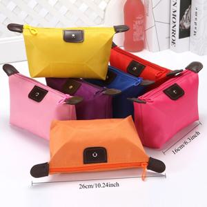 여성용 접이식 만두 빵 캔디 컬러 화장품 보관 메이크업 가방, 다기능 여행 휴대용 핸드헬드 여성 가방