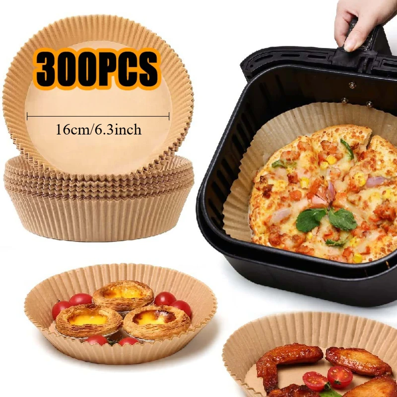 50/100pcs 에어 프라이어 용 특수 용지 실리콘 오일 종이 오일 흡수 용지 식품 가정용 종이 접시 용 특수 용지 패드