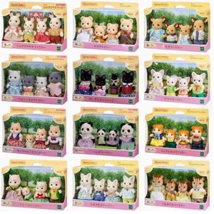 Sylvanian Families 애니메이션 소녀 피규어 옥양목 동물 가구 세트 Pvc 동상 모델 인형 컬렉션 장식품 선물 완구
