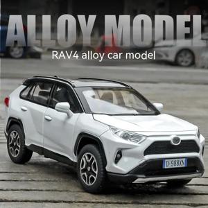 1:32 다이캐스트 RAV4 자동차 모델 - 조명, 사운드, 조향! 완벽한 어린이 생일 선물. 어린이에게 이상적인 오프로드 툰드라 트럭 장난감