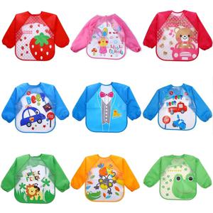 방수 EVA 전체 슬리브 아기 Bibs 어린이 앞치마 긴 소매 먹이 작업복 어린이 먹는 흉갑 유아 스카프 의류