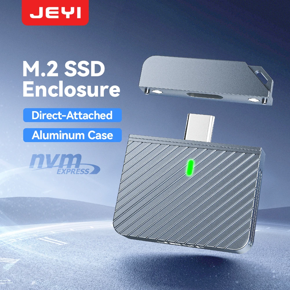 JEYI 2230 M.2 NVMe SSD 인클로저-USB 3.2(10Gbps)자기 보호 커버가 있는 알루미늄 인클로저, 직접 플러그 디자인, TYPE-C