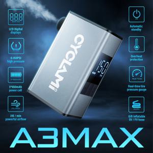 150PSI 전기 에어 펌프 타이어 압력 표시 휴대용 CYCLAMI A3 MAX 자동 타이어 인플레이터 자전거 자동차 차량 세단용