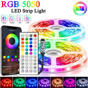 40M/131Ft LED 스트립 조명 APP 44키 음악 동기화 리모컨 USB 5V RGB 플렉시블 테이프 (방 장식, TV 백라이트, 다이오드용)