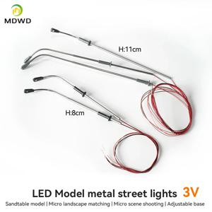 10pcs HO 규모 가로등 3V DIY LED 소형 조명 헤드 화이트/따뜻한 흰색 빛 철도 기차 레이아웃 램프
