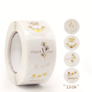 100-500Pcs 금박 선물 카드 상자 패키지 파티 포장 장식 베이킹 음식 중소기업 1Inch/2.5CM 스티커 감사합니다