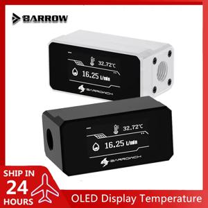 Barrowch 컴퓨터 디지털 디스플레이 수온계, 액체 빌드 유량계 시스템 모니터, 고온 경보 워터 쿨러