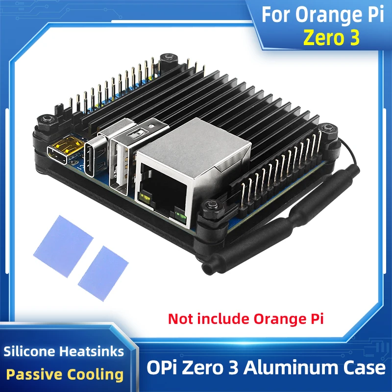 Orange Pi Zero 3 알루미늄 케이스 금속 패시브 냉각 쉘 OPI Zero 3 1 2 4GB 보드 용 실리콘 방열판