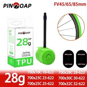 PINOAP 45/65/85mm 밸브 700Cx18~32C 경량 초경량 튜브 로드 자전거 TPU 타이어 미니 휴대용 로드 바이크 이너 튜브